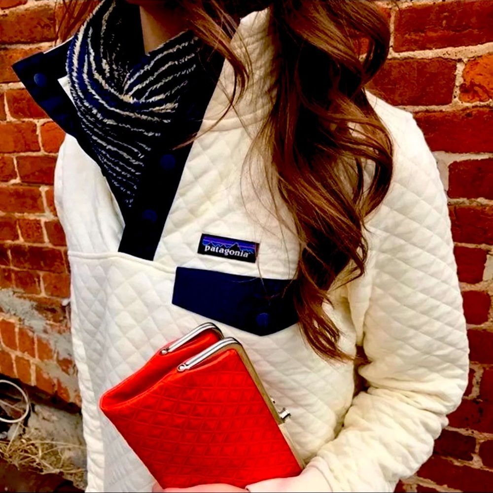 Patagonia Quilted Snap-T, ivory/navy